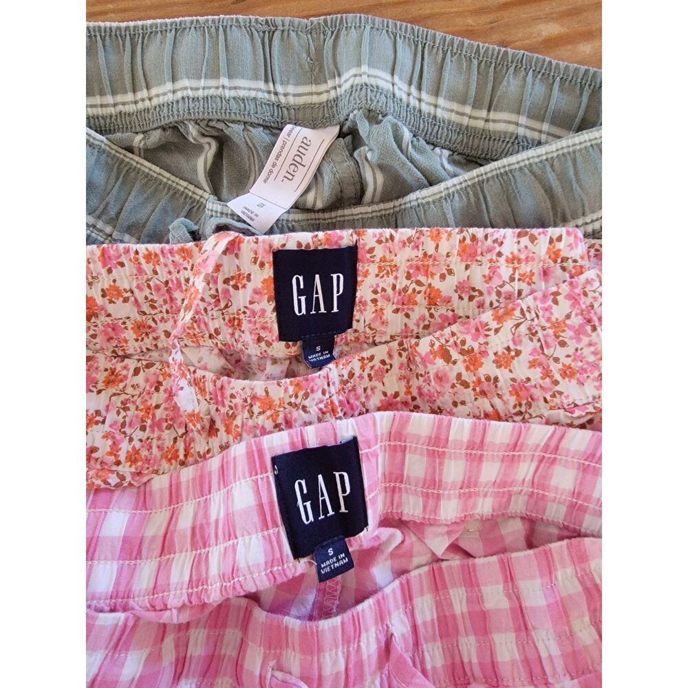 GAP Auden 3-Piece Pajama Lounge Pants Bundle Floral Gingham Striped XS Small S